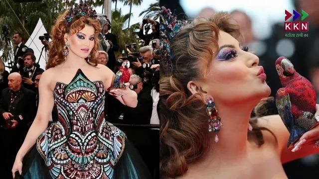Urvashi Rautela stuns at Cannes 2025 with a parrot clutch